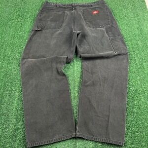 Vintage Dickies Carpenter Pants Mens 36x29" Black Baggy Straight Canvas Work Y2K